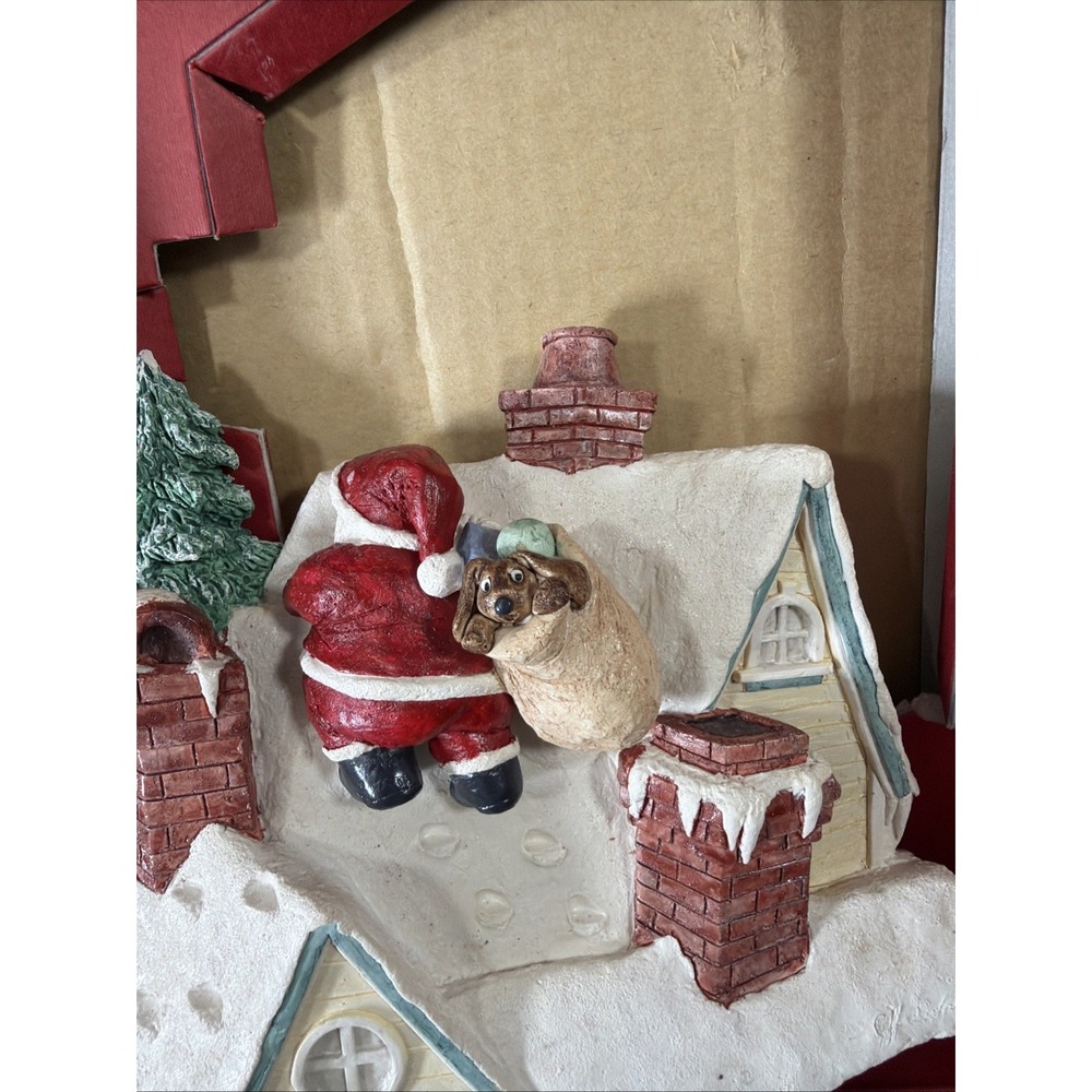 Santa Roof Top Michaels Ltd Classic Memories 3D Sculptured Plaque 1995 Vtg Read - Picture 4 of 15